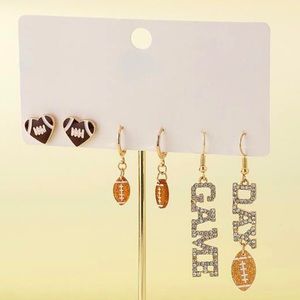 NEW, set of 3- Women’s Fashion “Game Day” Earrings, Football